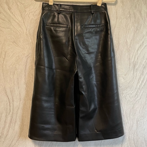 Babaton Vegan Leather Long Wide-Leg Short in Black - Picture 5 of 7